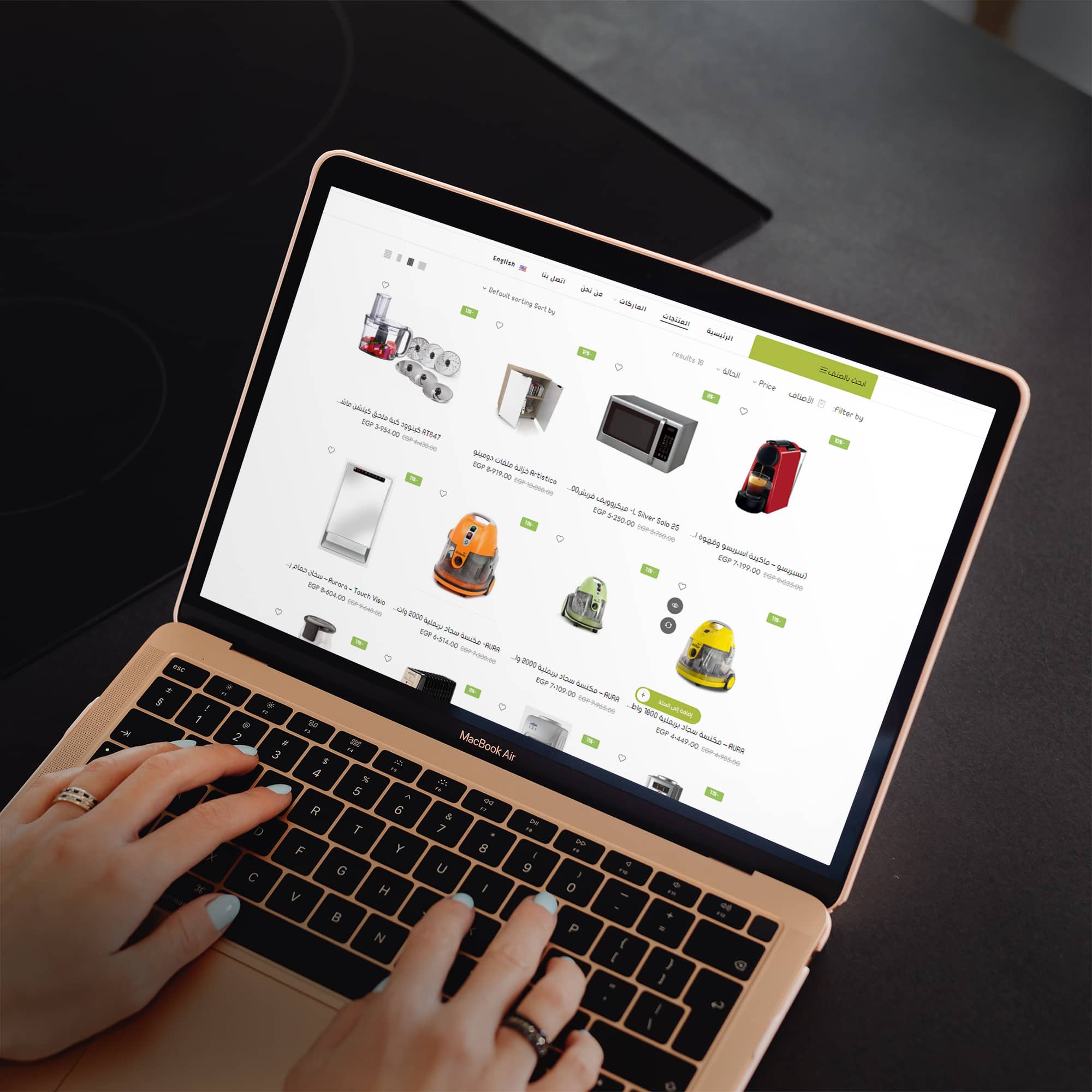 Macbook Air with Hands Mockup